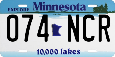 MN license plate 074NCR