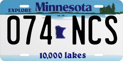 MN license plate 074NCS