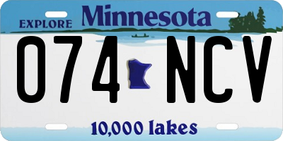 MN license plate 074NCV