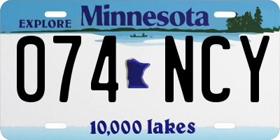 MN license plate 074NCY