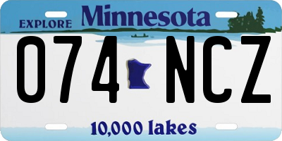 MN license plate 074NCZ
