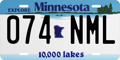 MN license plate 074NML