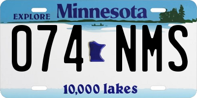 MN license plate 074NMS