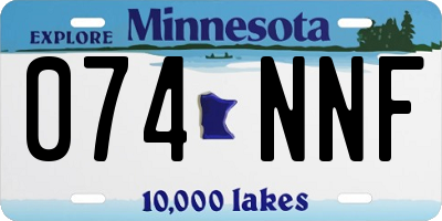 MN license plate 074NNF