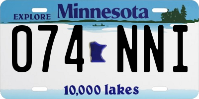 MN license plate 074NNI