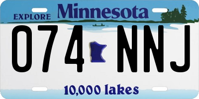 MN license plate 074NNJ