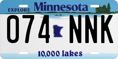 MN license plate 074NNK