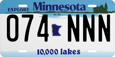 MN license plate 074NNN