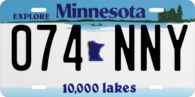 MN license plate 074NNY