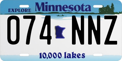 MN license plate 074NNZ
