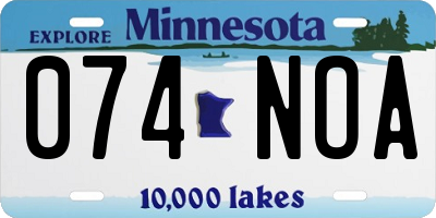 MN license plate 074NOA