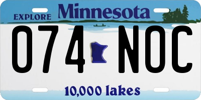 MN license plate 074NOC