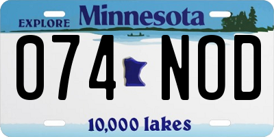 MN license plate 074NOD