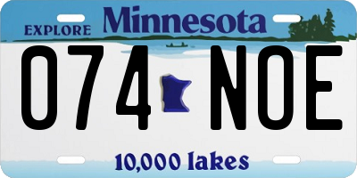 MN license plate 074NOE