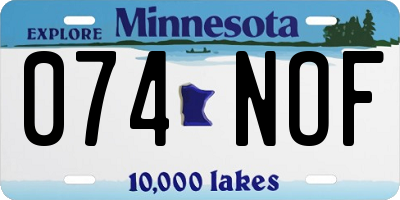 MN license plate 074NOF