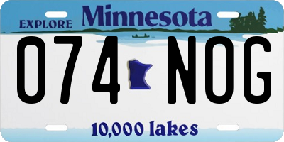 MN license plate 074NOG