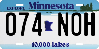 MN license plate 074NOH