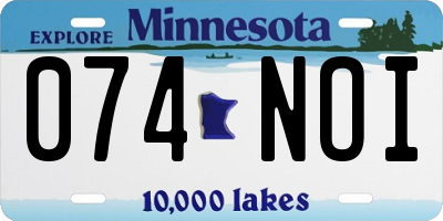 MN license plate 074NOI