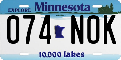 MN license plate 074NOK