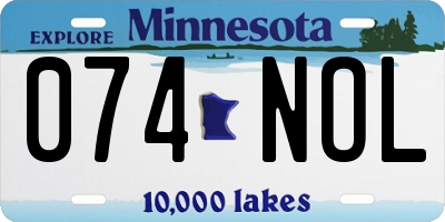 MN license plate 074NOL