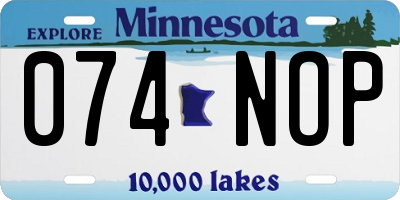 MN license plate 074NOP