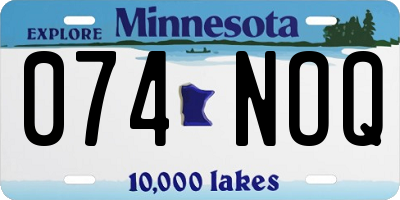 MN license plate 074NOQ
