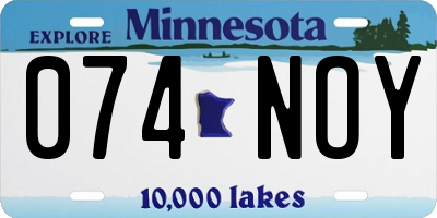 MN license plate 074NOY