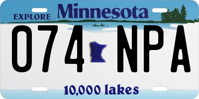 MN license plate 074NPA
