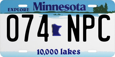MN license plate 074NPC