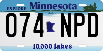 MN license plate 074NPD