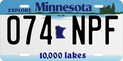 MN license plate 074NPF