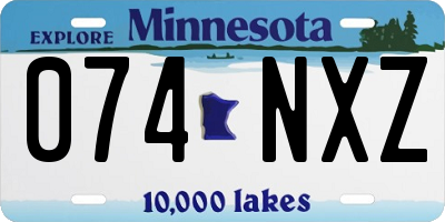 MN license plate 074NXZ