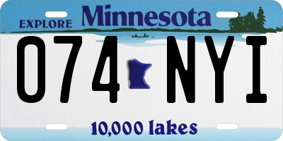 MN license plate 074NYI