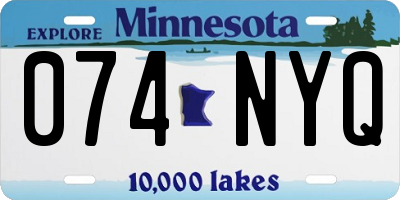 MN license plate 074NYQ
