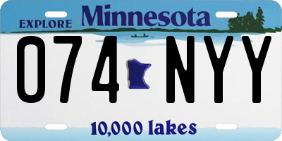 MN license plate 074NYY