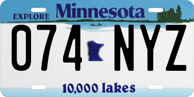 MN license plate 074NYZ