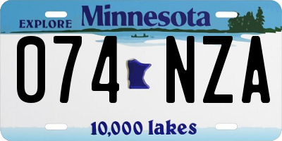 MN license plate 074NZA