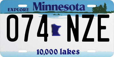 MN license plate 074NZE