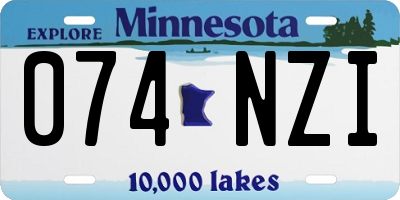 MN license plate 074NZI