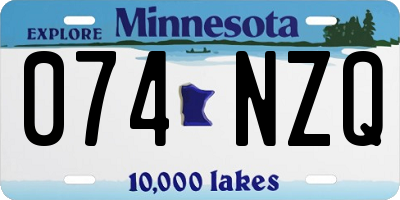 MN license plate 074NZQ