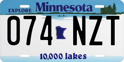 MN license plate 074NZT