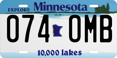MN license plate 074OMB