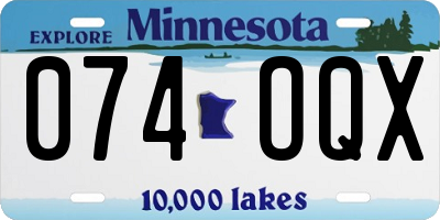 MN license plate 074OQX