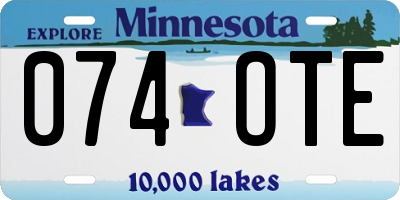 MN license plate 074OTE