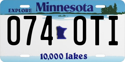 MN license plate 074OTI