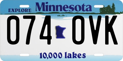 MN license plate 074OVK