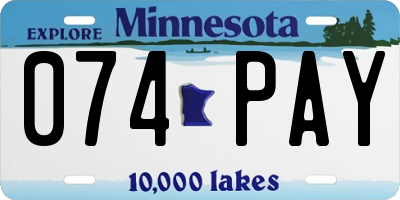 MN license plate 074PAY