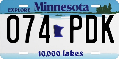 MN license plate 074PDK