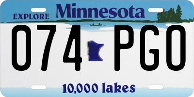 MN license plate 074PGO