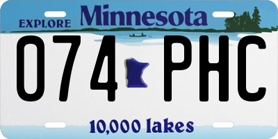 MN license plate 074PHC